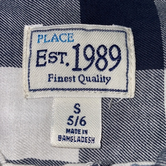 Children’s Place Kid Boy Lightweight Flannel Long Sleeve Plaid Button Down - Picture 3 of 5